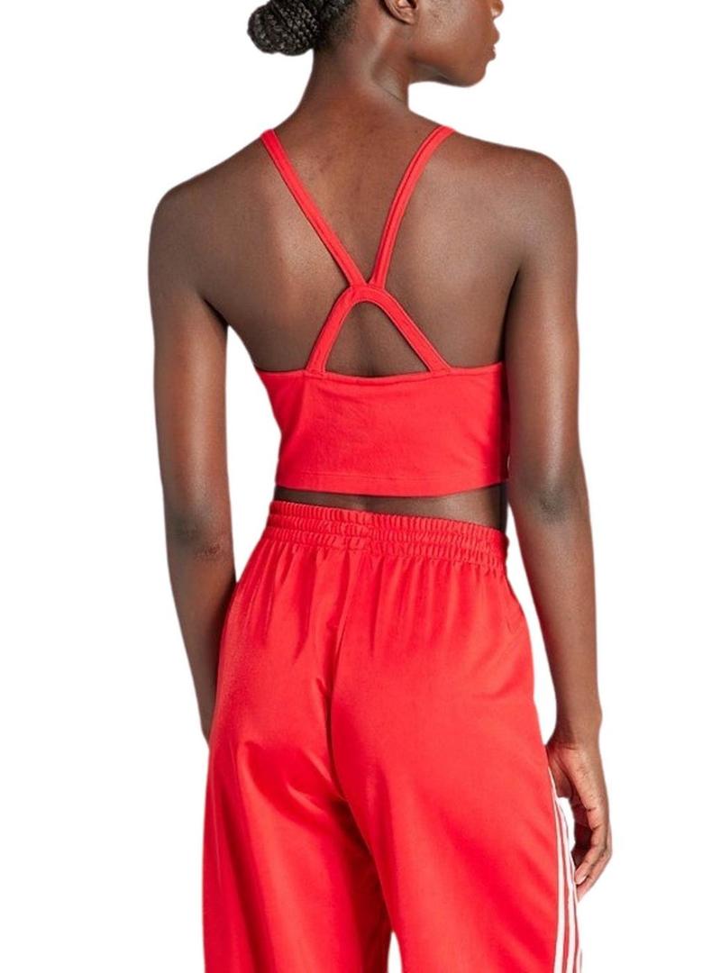 Top Adidas Stripe Vermelho Para Mulheres