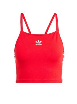 Top Adidas Stripe Vermelho Para Mulheres