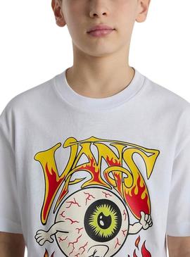 Camiseta Vans Eyeballie Branca Para Menino