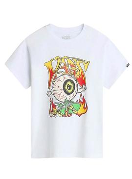 Camiseta Vans Eyeballie Branca Para Menino