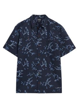 Camisa Superdry Beach Azul Marinho Para Homem