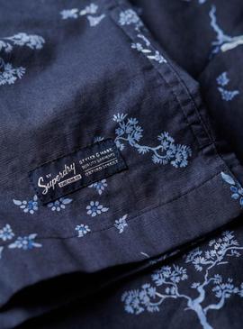 Camisa Superdry Beach Azul Marinho Para Homem
