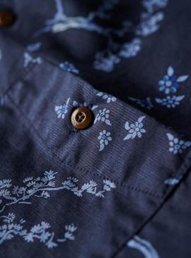 Camisa Superdry Beach Azul Marinho Para Homem