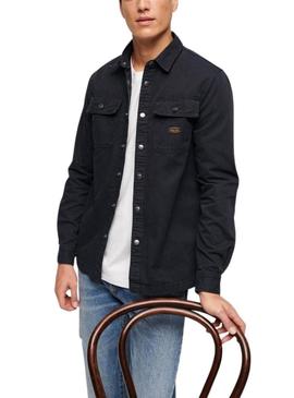 Camisa de trabalho Superdry Workwear azul marinho para homem