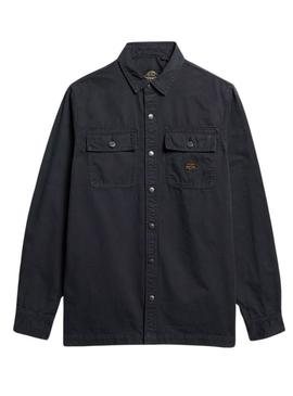 Camisa de trabalho Superdry Workwear azul marinho para homem