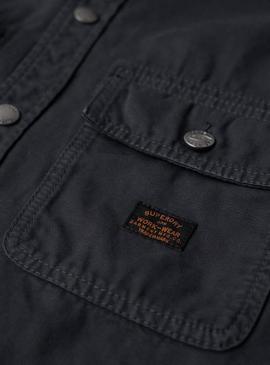 Camisa de trabalho Superdry Workwear azul marinho para homem