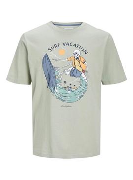 Camiseta Jack and Jones Zion Turquesa Para Hombre - Camiseta Jack and Jones Zion Turquesa Para Homem.