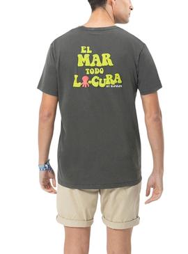 Camiseta  El Pulpo em Relevo Cinza para Homem