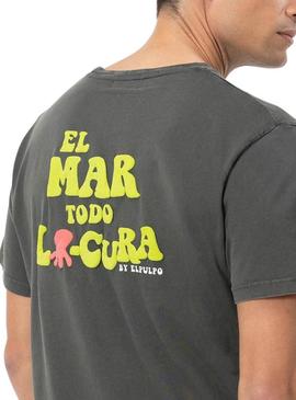 Camiseta  El Pulpo em Relevo Cinza para Homem