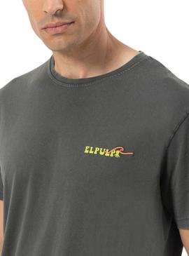 Camiseta  El Pulpo em Relevo Cinza para Homem