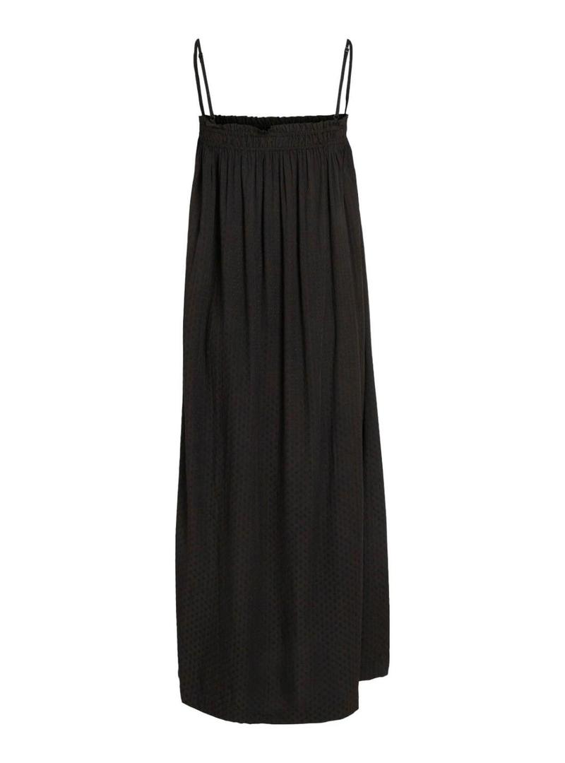 Vestido Vila Vikvinne Midi Preto Para Mulher
