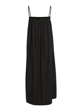 Vestido Vila Vikvinne Midi Preto Para Mulher