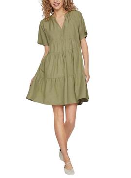 Vestido Vila Viprisilla Verde Para Mulher