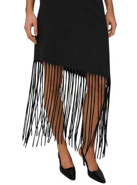 Vestido Only Zinna franjas pretas para mulher