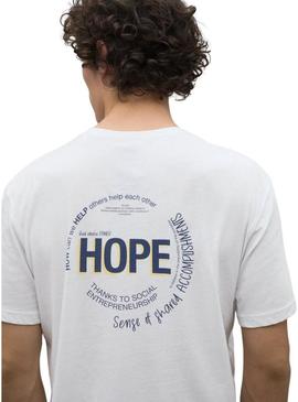 Camiseta Ecolaf Hope branca para homem.