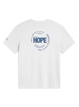 Camiseta Ecolaf Hope branca para homem.