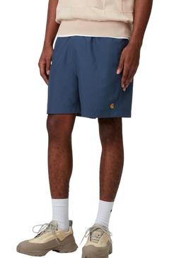 Calção Carhartt Chase azul para homens.