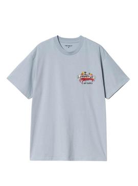 Camiseta Carhartt Crab Paint azul para homem.