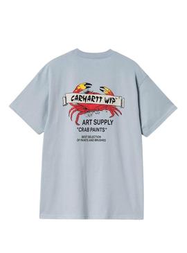 Camiseta Carhartt Crab Paint azul para homem.
