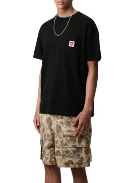 Camisa Carhartt Pocket Heart preta para homem.