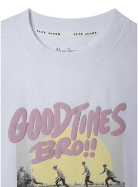 Camiseta Pepe Jeans Frankie branca para menino.