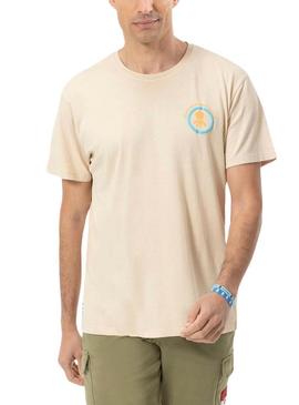 Camisa  El Pulpo Paisagem Bege Para Homem