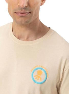 Camisa  El Pulpo Paisagem Bege Para Homem