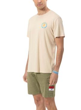 Camisa  El Pulpo Paisagem Bege Para Homem