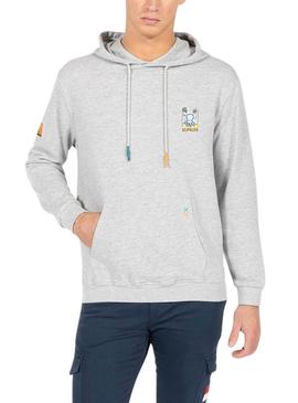 Moletom El Pulpo .Estampado Artístico Cinza Para Homem