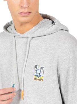 Moletom El Pulpo .Estampado Artístico Cinza Para Homem