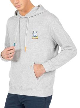 Moletom El Pulpo .Estampado Artístico Cinza Para Homem