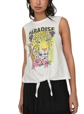 Camiseta Only Lucy Nó Eagle Branco Para mulher