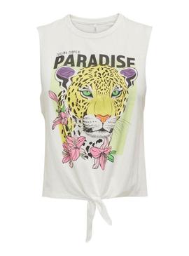 Camiseta Only Lucy Nó Eagle Branco Para mulher