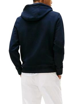 Moletom Tommy Hilfiger Multi Flags azul marinho para homem.