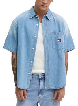 Camisa Tommy Jeans Crest Denim para homem