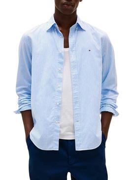 Camisa Tommy Hilfiger listras azuis para homens