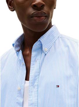Camisa Tommy Hilfiger listras azuis para homens
