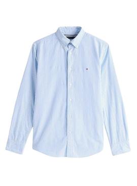 Camisa Tommy Hilfiger listras azuis para homens