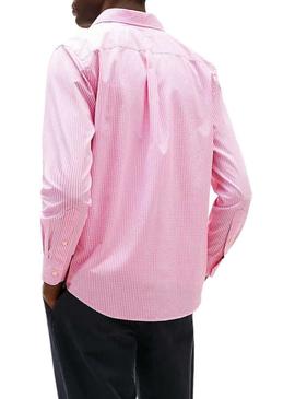 Camisa Tommy Hilfiger Gingham rosa para homem