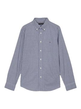 Camisa Tommy Hilfiger Gingham marinho para homem.