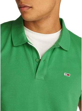  Polo Tommy Jeans Slim verde para homem.