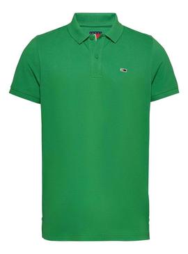  Polo Tommy Jeans Slim verde para homem.