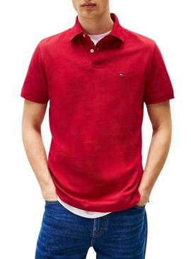Camisa polo vermelha Tommy Hilfiger 1985 para homens.