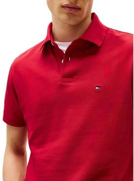 Camisa polo vermelha Tommy Hilfiger 1985 para homens.