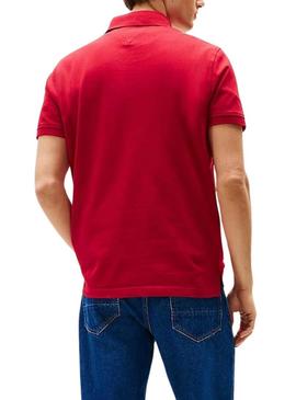 Camisa polo vermelha Tommy Hilfiger 1985 para homens.