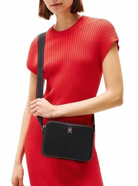 Bolsa Tommy Hilfiger Logotape preta para mulher