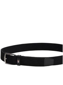 Cinto elástico Tommy Hilfiger Denton preto para homem.