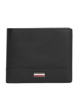 Carteira Tommy Hilfiger Corp preta para homens.