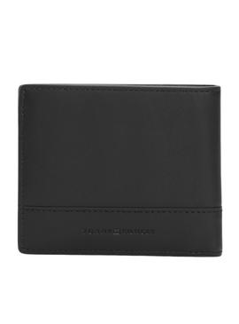 Carteira Tommy Hilfiger Corp preta para homens.