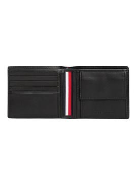 Carteira Tommy Hilfiger Corp preta para homens.